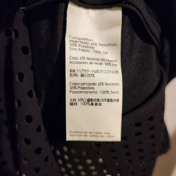 3.1 Phillip Lim Laser Cut Polka Dot Gathered Front Dress Size 2 Black - Picture 8 of 10